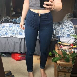 High waisted skinny jeans